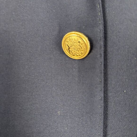 Samuelsohn Sport Coat Mens 46R Navy Blue Super 110's Crested Gold Buttons Wool - Picture 2 of 14